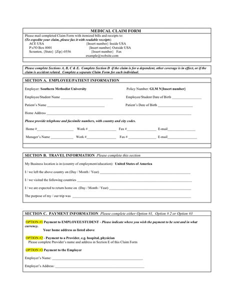 Health Claim Form .